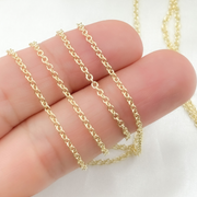 14k Solid Gold Round Cable Link Chain